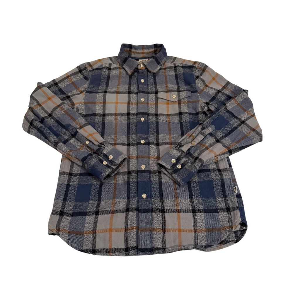 The North Face Mens Plaid Flannel Long Sleeve Button Down Shirt Blue Grey Small